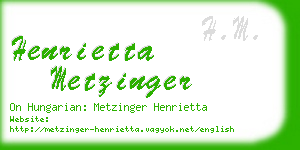 henrietta metzinger business card